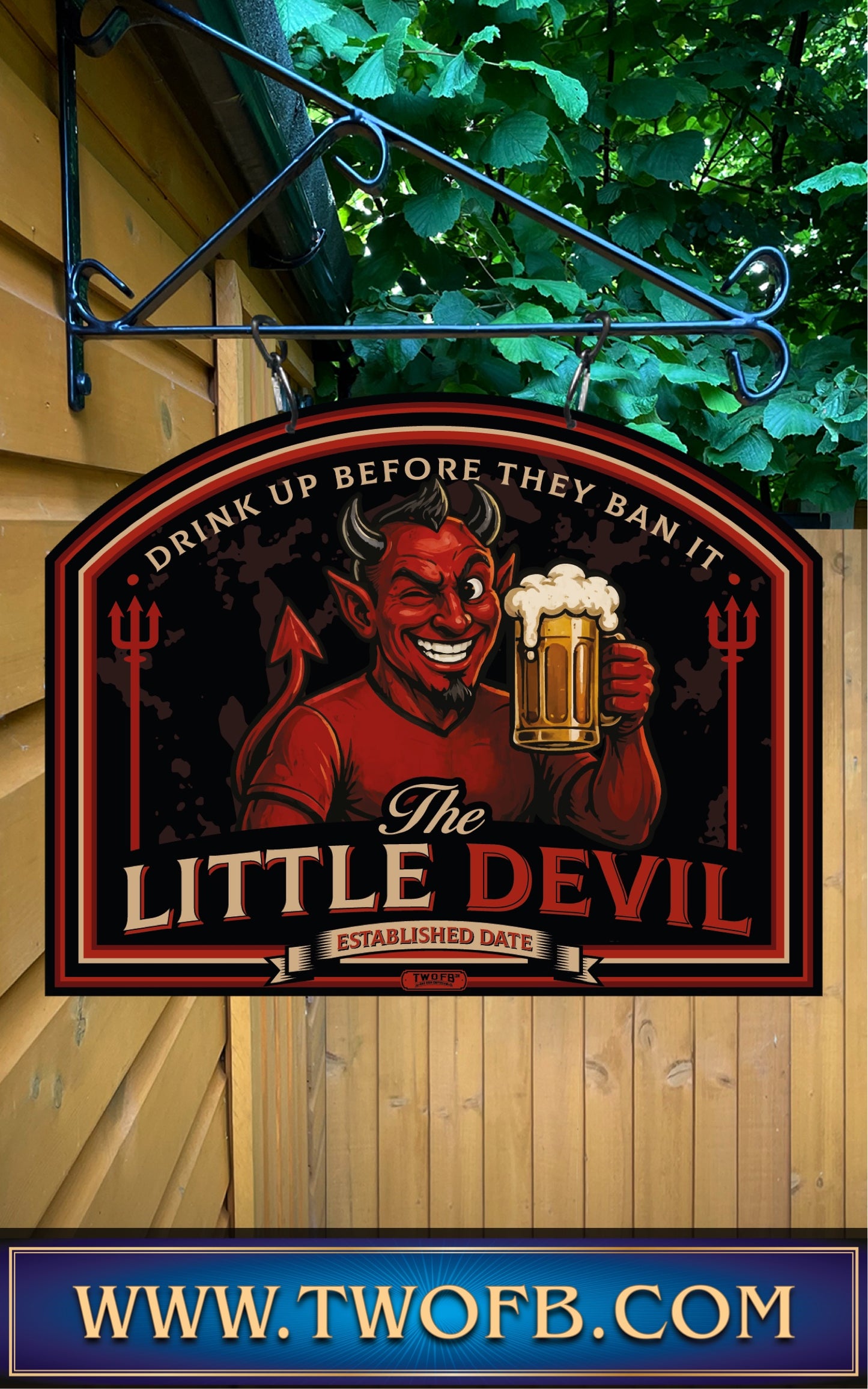 Red Devil's Inn | Personalised Bar Sign | Hell Pub sign