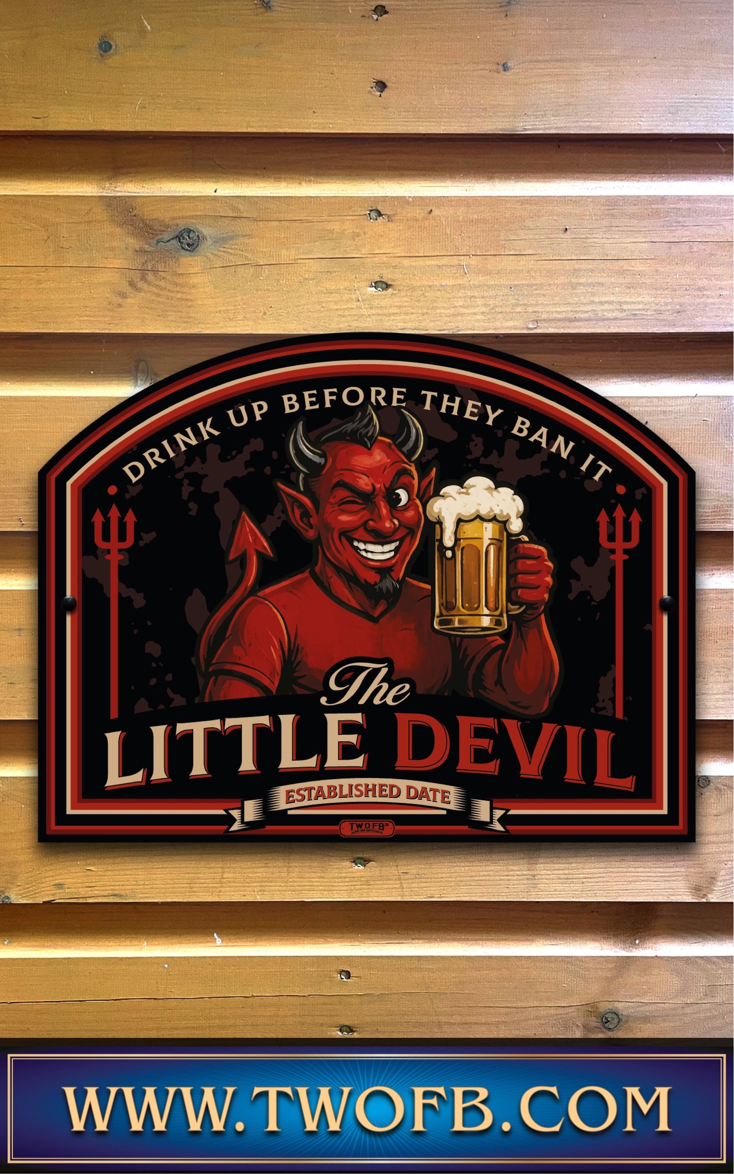 Red Devil's Inn | Personalised Bar Sign | Hell Pub sign