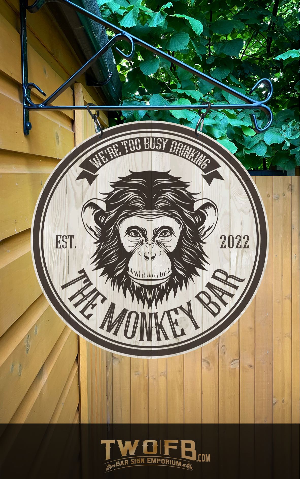 The Monkey Bar Personalised Bar Sign Custom Signs from Twofb.com signs for bars
