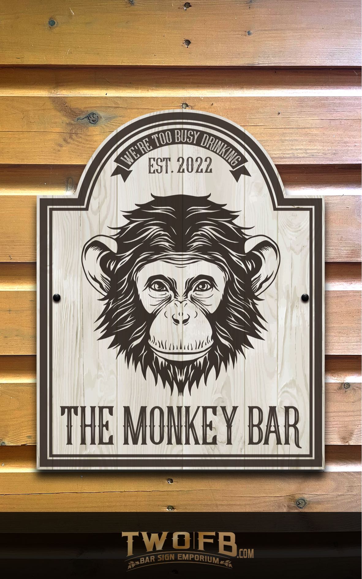 The Monkey Bar Personalised Bar Sign Custom Signs from Twofb.com signs for bars