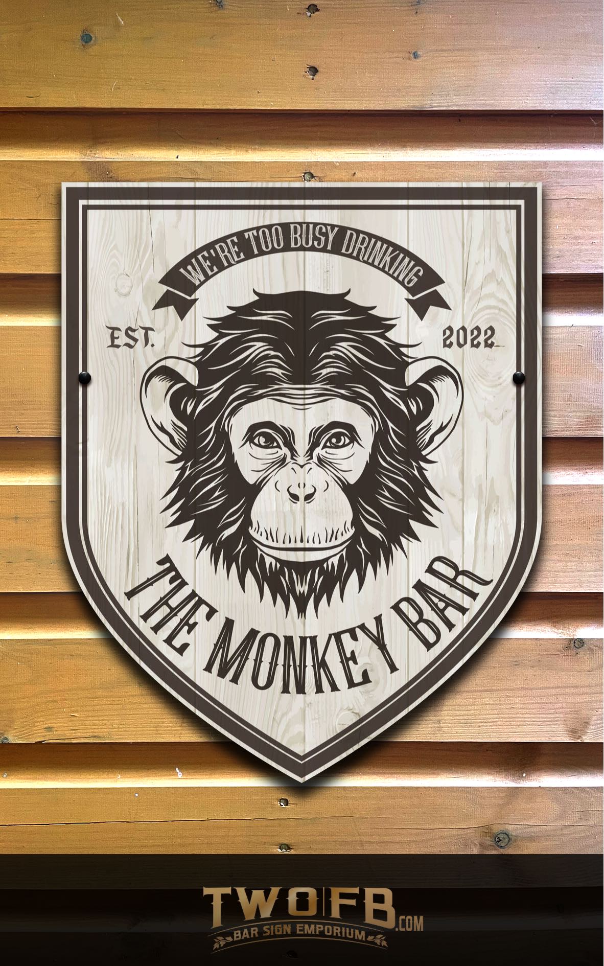The Monkey Bar Personalised Bar Sign Custom Signs from Twofb.com signs for bars