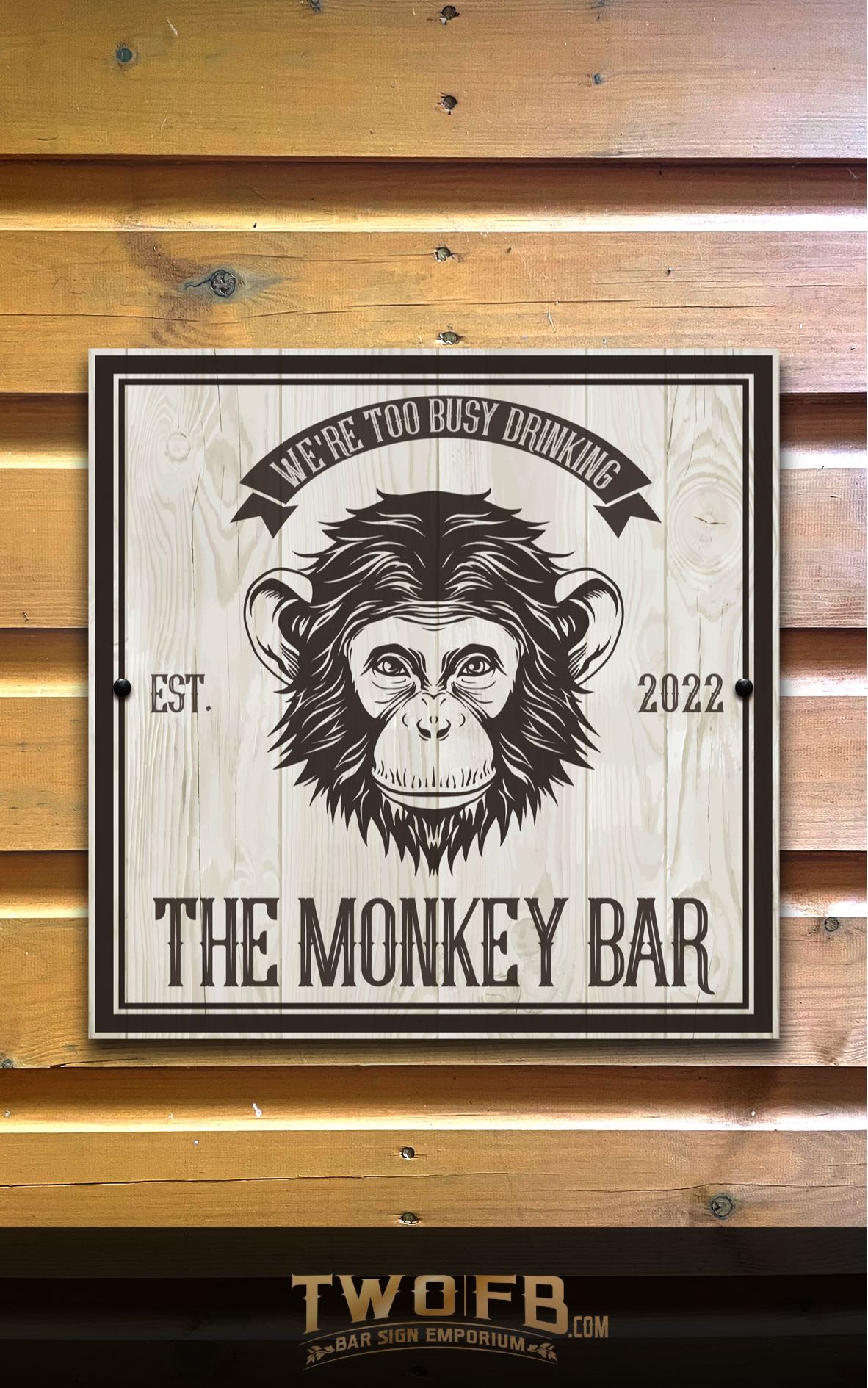 The Monkey Bar Personalised Bar Sign Custom Signs from Twofb.com signs for bars