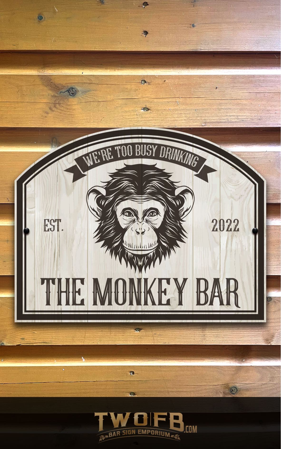 The Monkey Bar Personalised Bar Sign Custom Signs from Twofb.com signs for bars