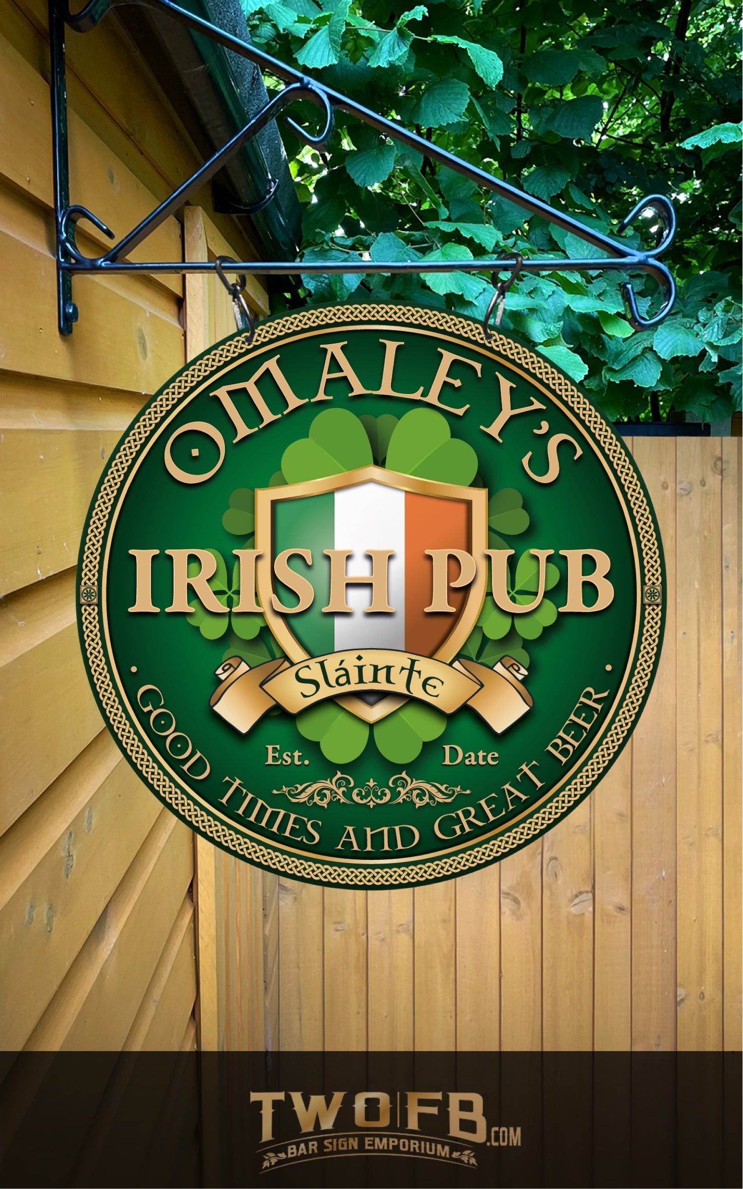 O'Maley's Irish Pub Sign | Personalised Pub Sign | Hanging Pub Signs
