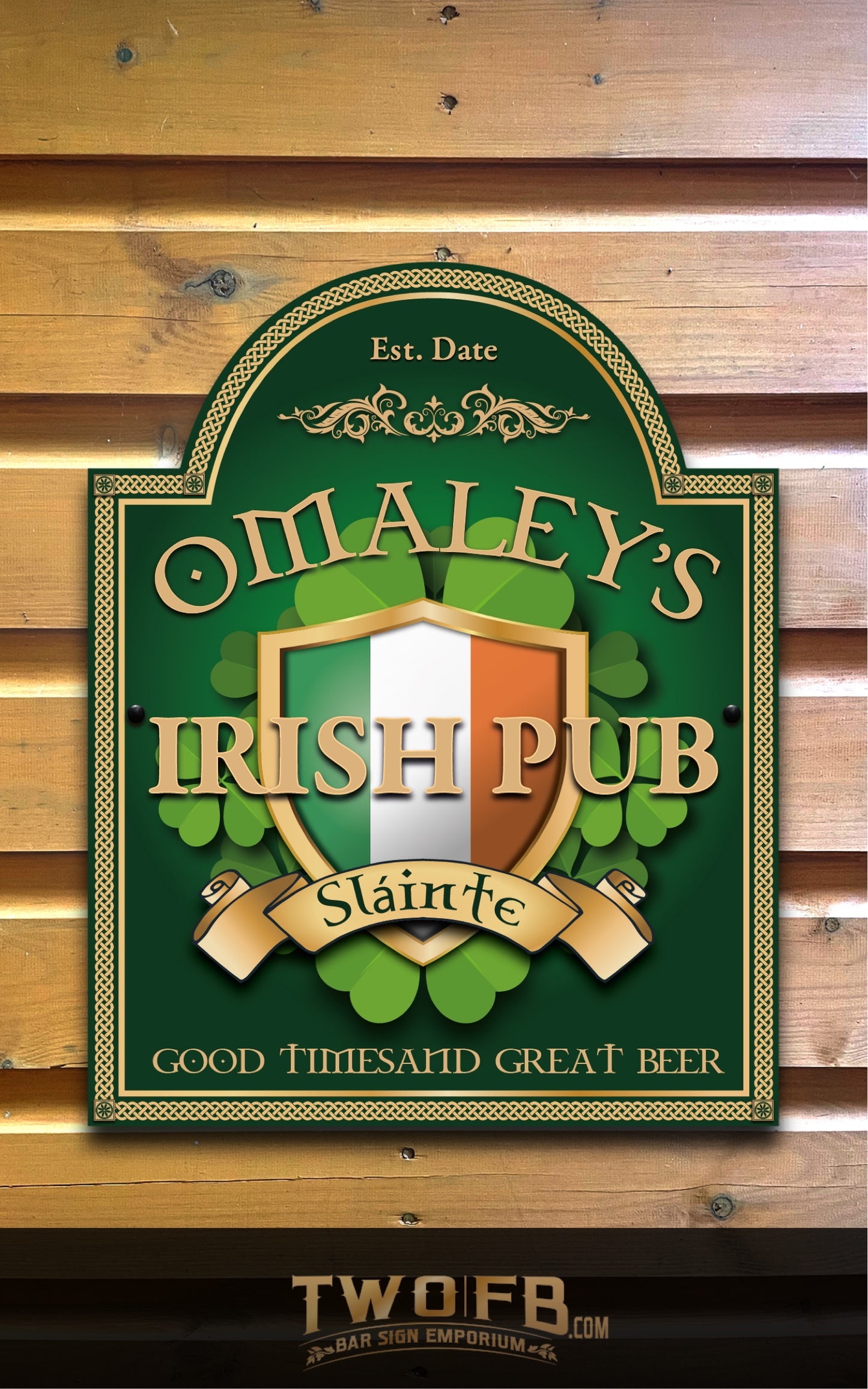 O'Maley's Irish Pub Sign | Personalised Pub Sign | Hanging Pub Signs