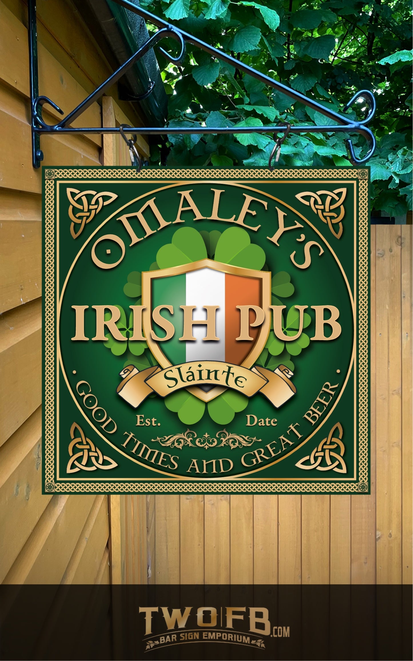 O'Maley's Irish Pub Sign | Personalised Pub Sign | Hanging Pub Signs
