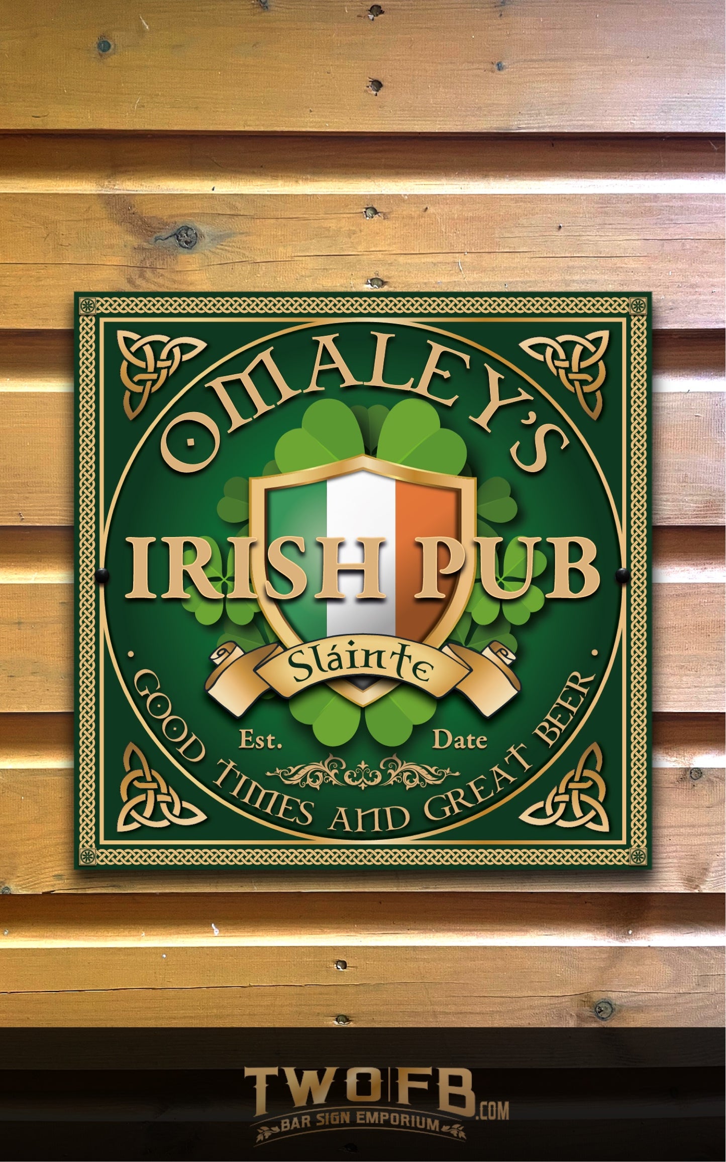 O'Maley's Irish Pub Sign | Personalised Pub Sign | Hanging Pub Signs