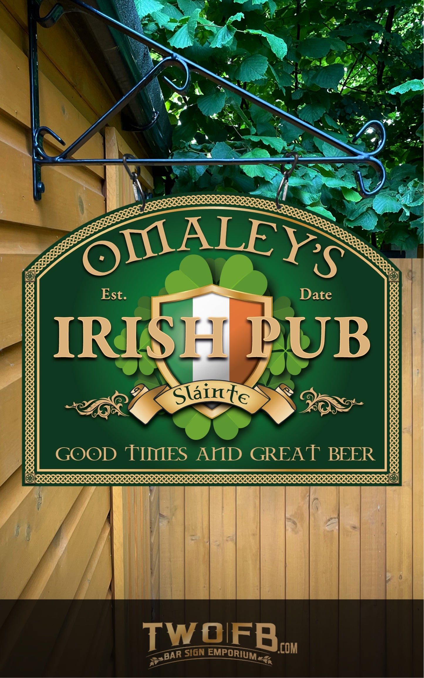 O'Maley's Irish Pub Sign | Personalised Pub Sign | Hanging Pub Signs