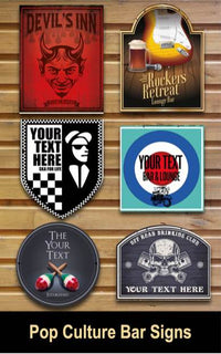 Pop Culture, Bar Signs, Pub Signs, Personalised bar Sign for Pub Shed & man caves, Custom bar signs