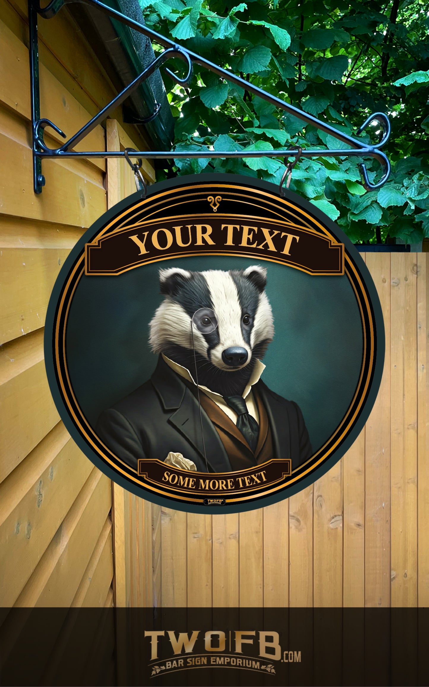 The Snooty Badger, Custom bar sign, hanging pub sign, Bar sign, pub sign, Personalised bar sign, Funny bar sign, home bar signs uk, bar signs uk, bar signs.co.uk, custom pub sign uk, pub sign design, outdoor bar signs
 