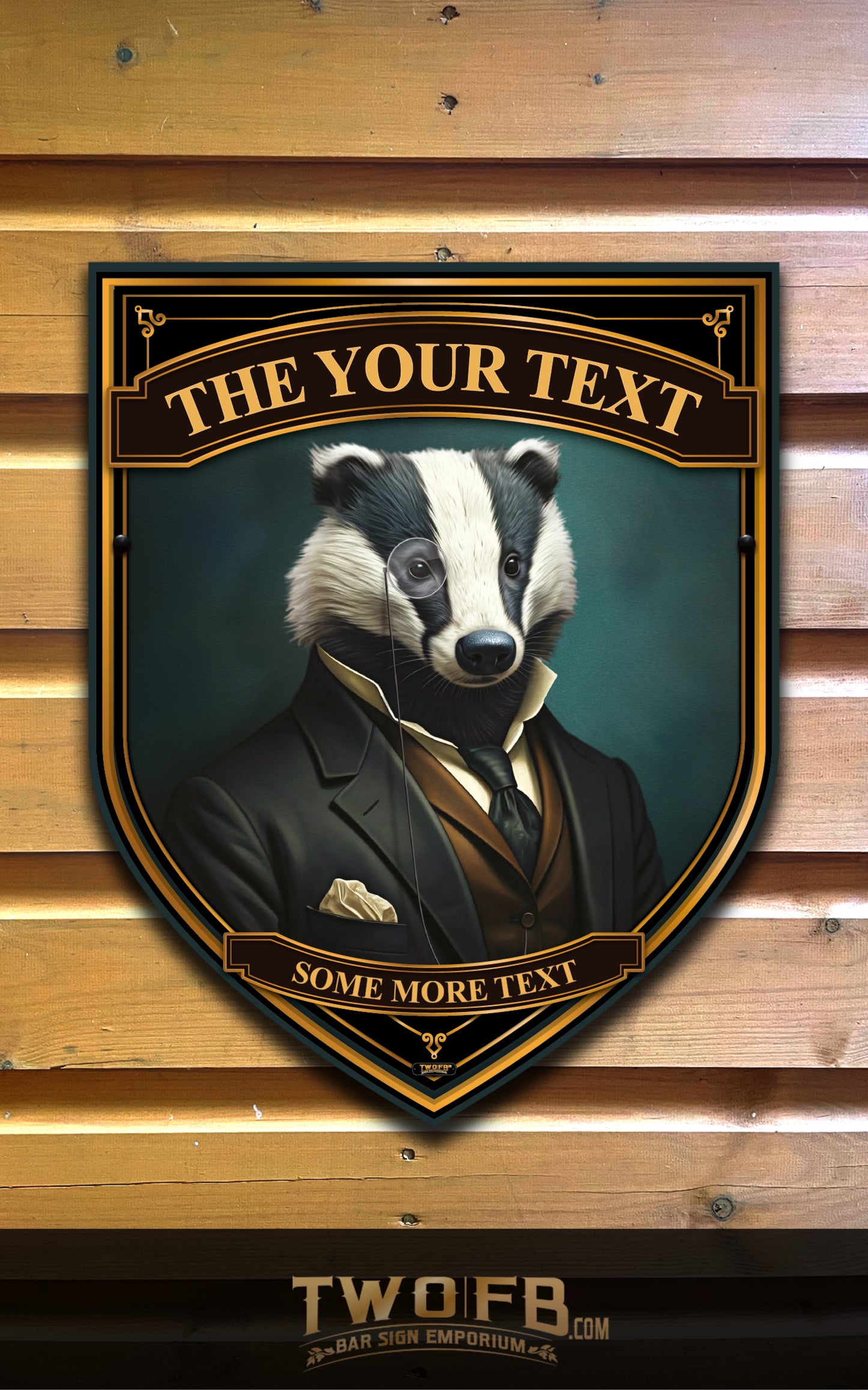 The Snooty Badger, Custom bar sign, hanging pub sign, Bar sign, pub sign, Personalised bar sign, Funny bar sign, home bar signs uk, bar signs uk, bar signs.co.uk, custom pub sign uk, pub sign design, outdoor bar signs
 