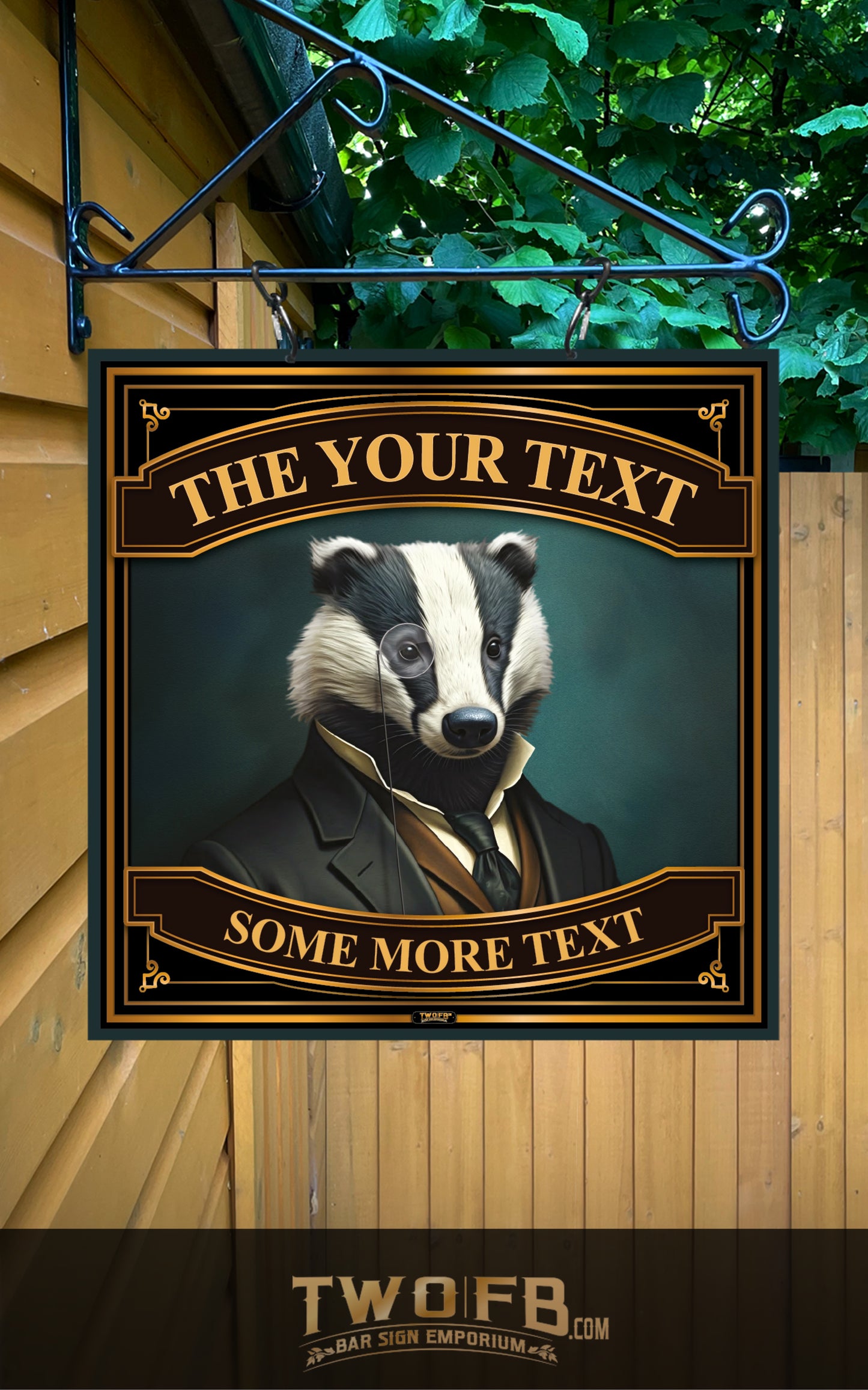 The Snooty Badger, Custom bar sign, hanging pub sign, Bar sign, pub sign, Personalised bar sign, Funny bar sign, home bar signs uk, bar signs uk, bar signs.co.uk, custom pub sign uk, pub sign design, outdoor bar signs
 