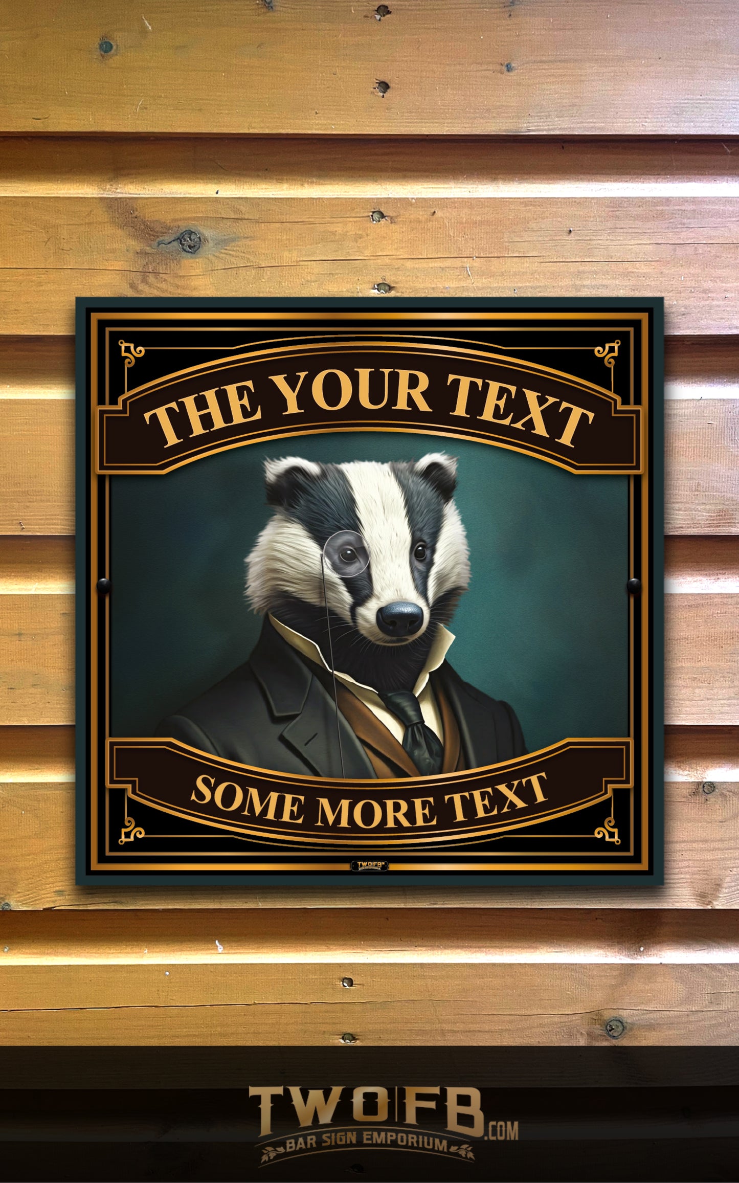 The Snooty Badger, Custom bar sign, hanging pub sign, Bar sign, pub sign, Personalised bar sign, Funny bar sign, home bar signs uk, bar signs uk, bar signs.co.uk, custom pub sign uk, pub sign design, outdoor bar signs
 