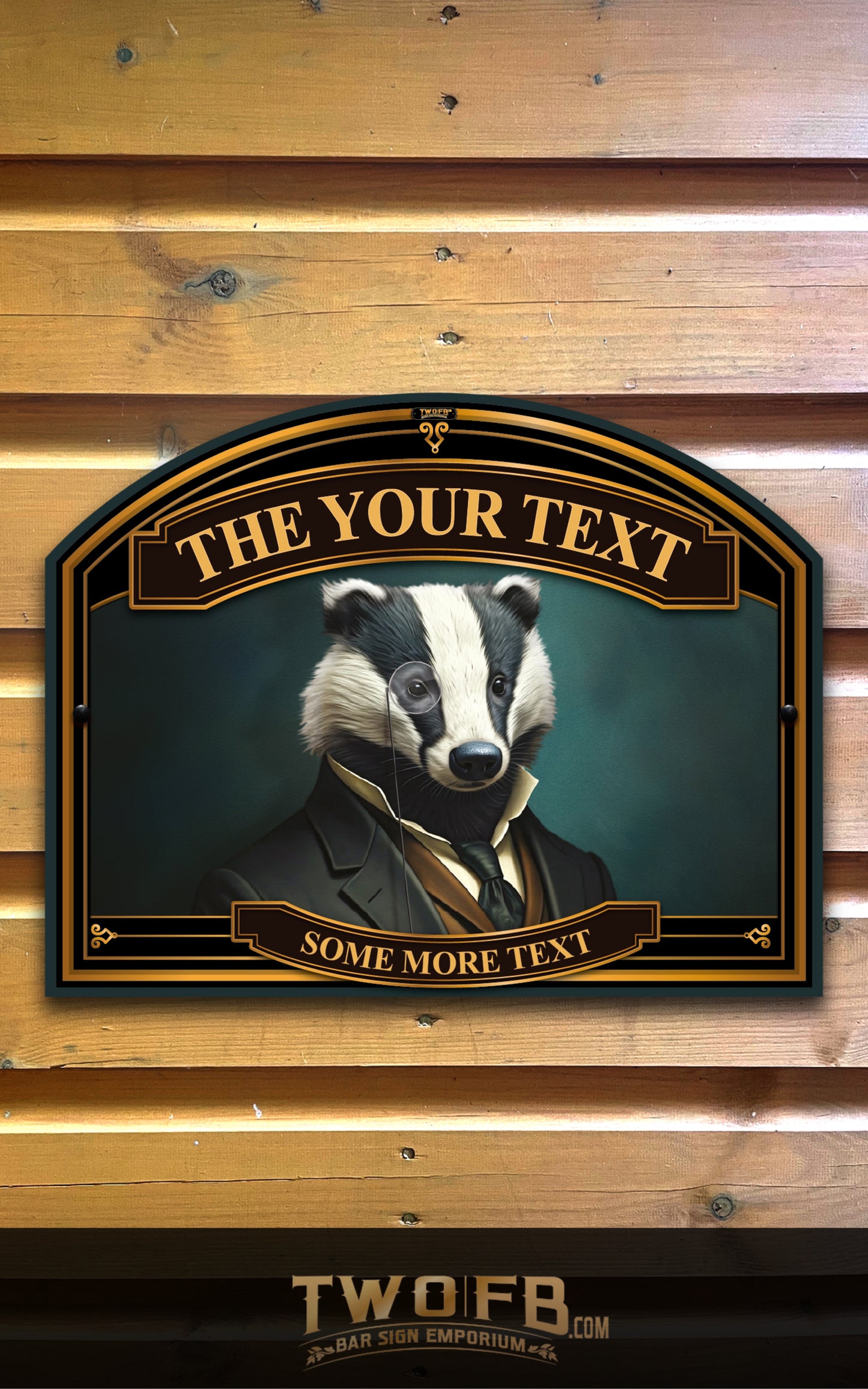 The Snooty Badger, Custom bar sign, hanging pub sign, Bar sign, pub sign, Personalised bar sign, Funny bar sign, home bar signs uk, bar signs uk, bar signs.co.uk, custom pub sign uk, pub sign design, outdoor bar signs
 