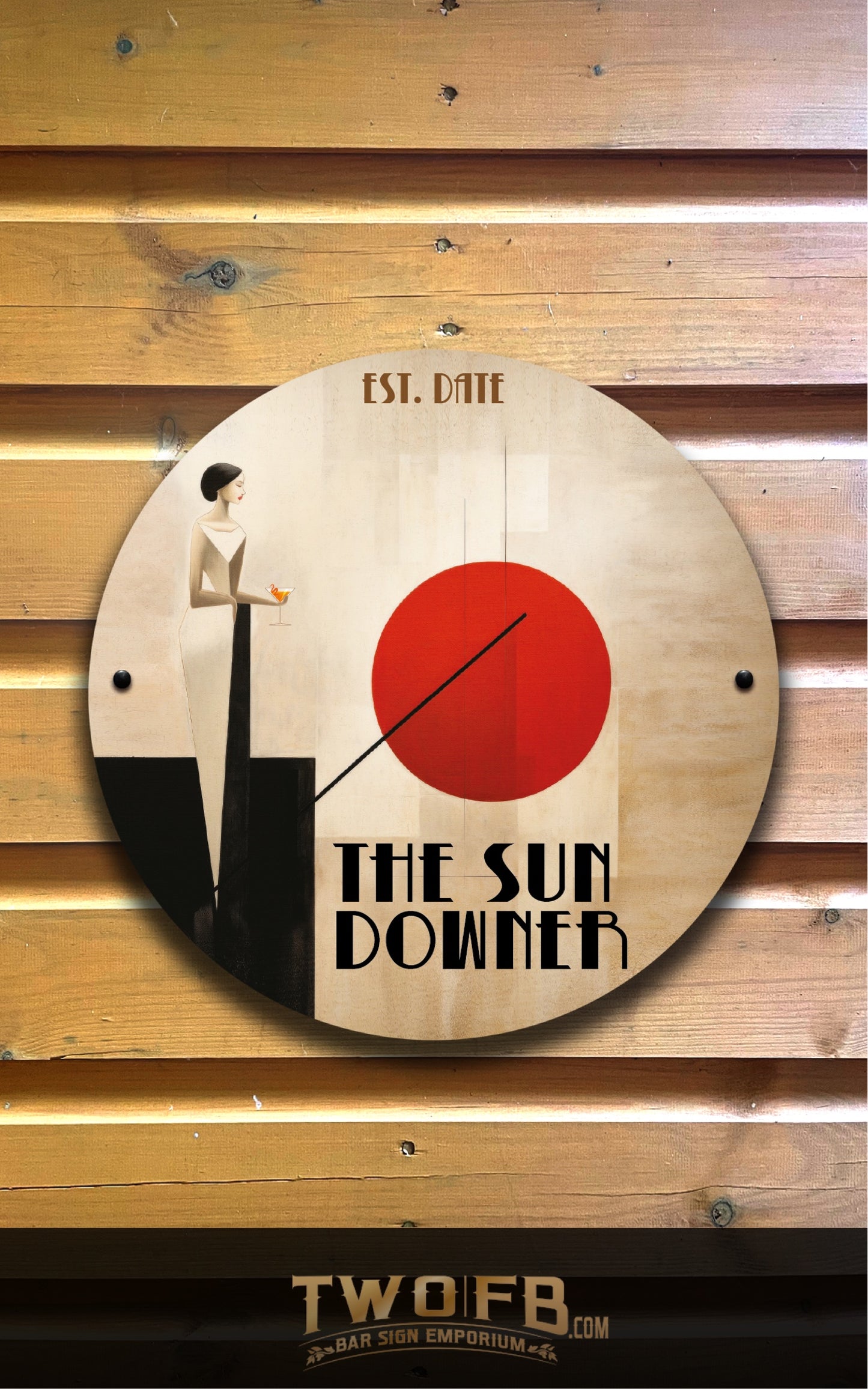 Sun Downer | Personalised Bar Sign | Bistro Style