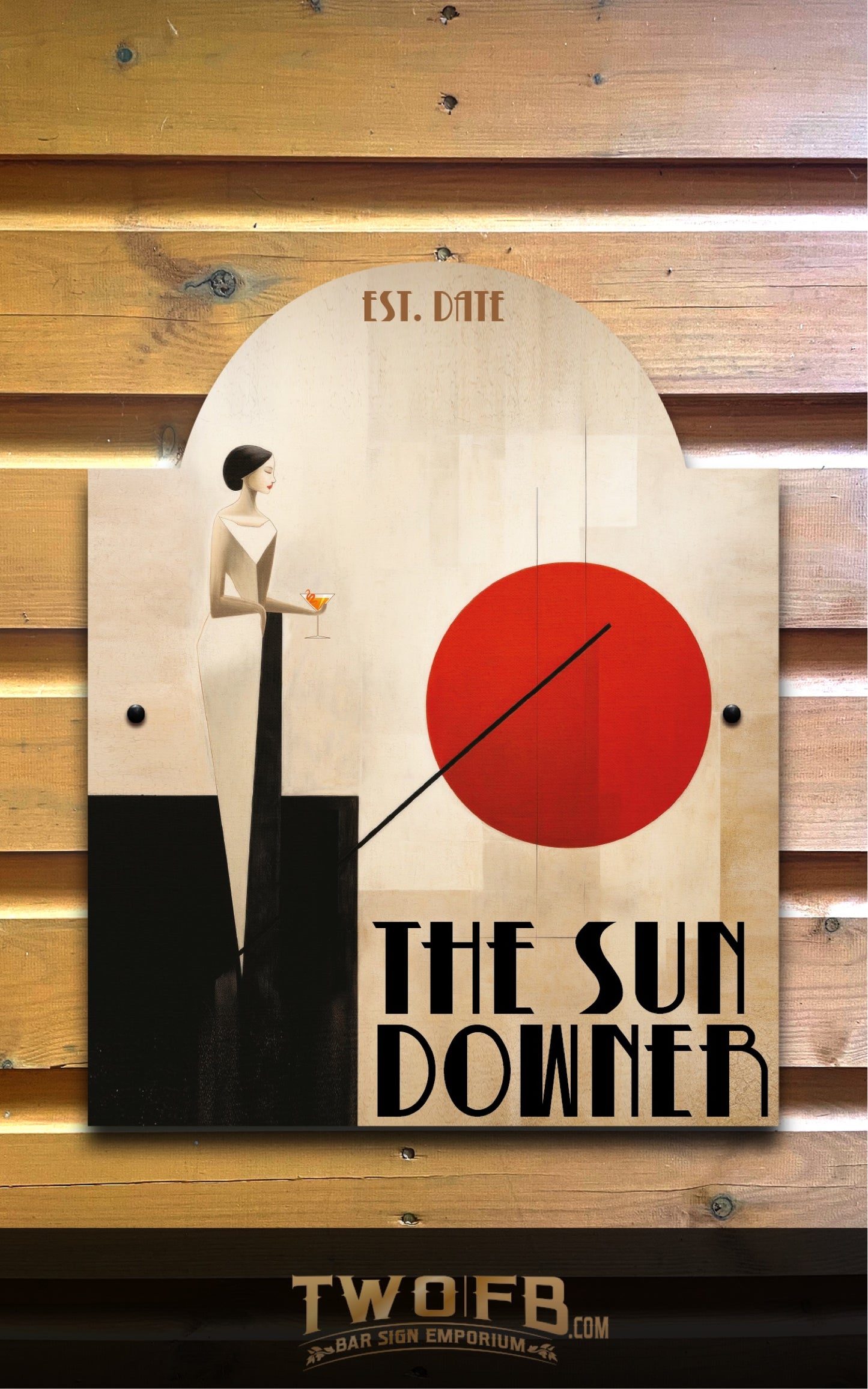 Sun Downer | Personalised Bar Sign | Bistro Style