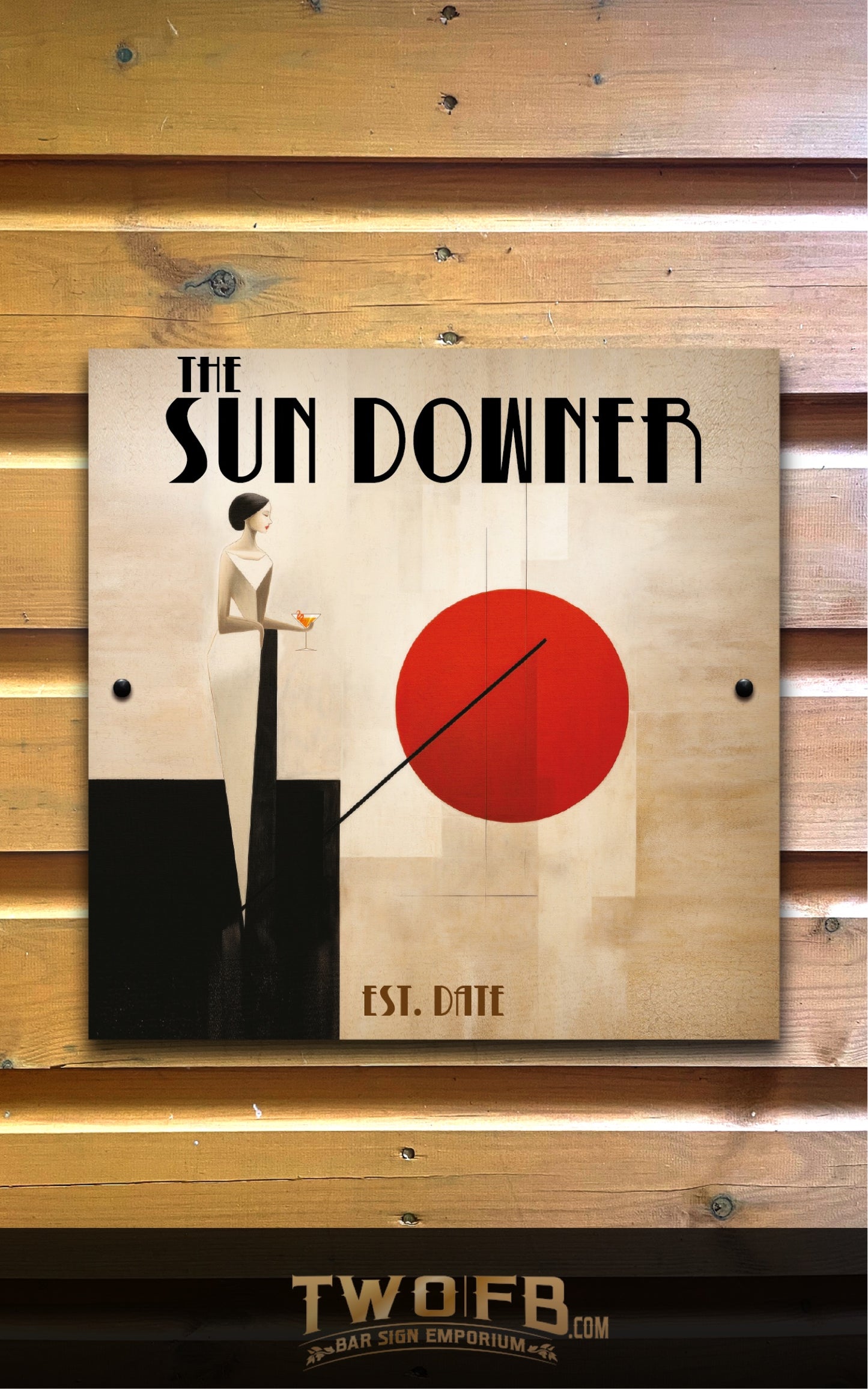 Sun Downer | Personalised Bar Sign | Bistro Style