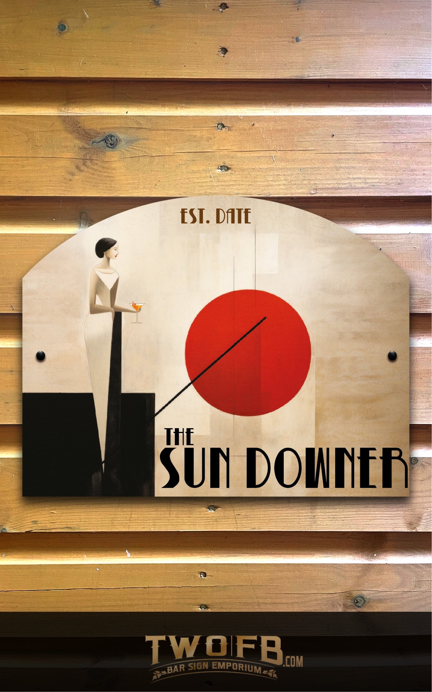 Sun Downer | Personalised Bar Sign | Bistro Style