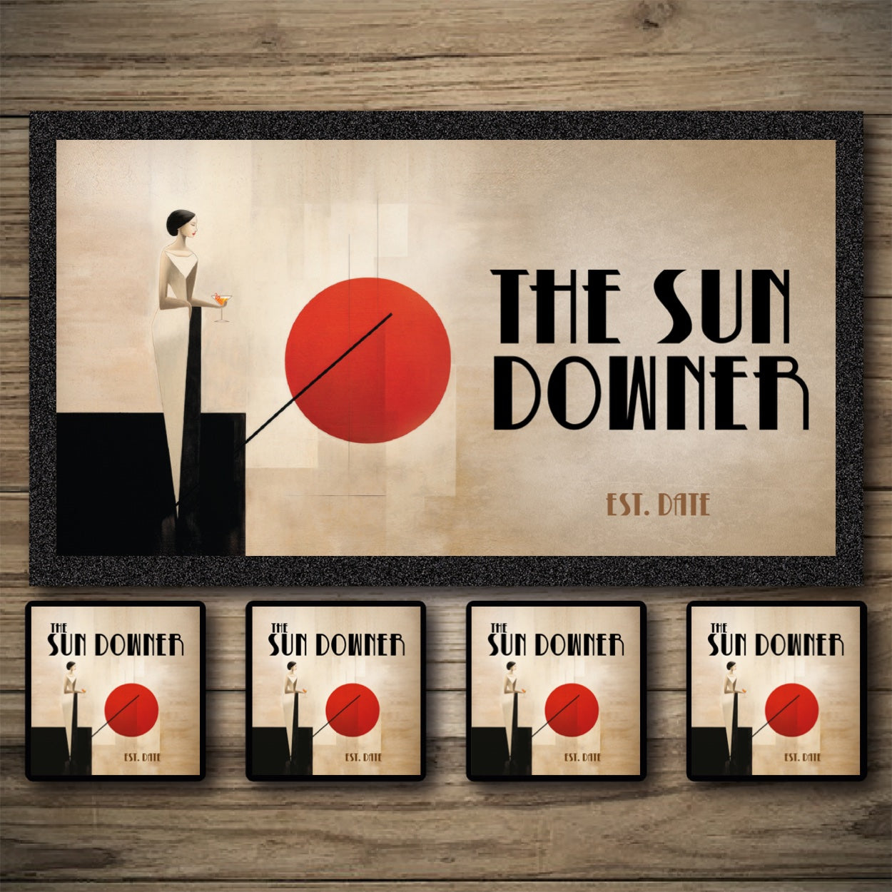 Personalised Bar Mats | Drip Mats | Custom Bar Runners | Sun Downer