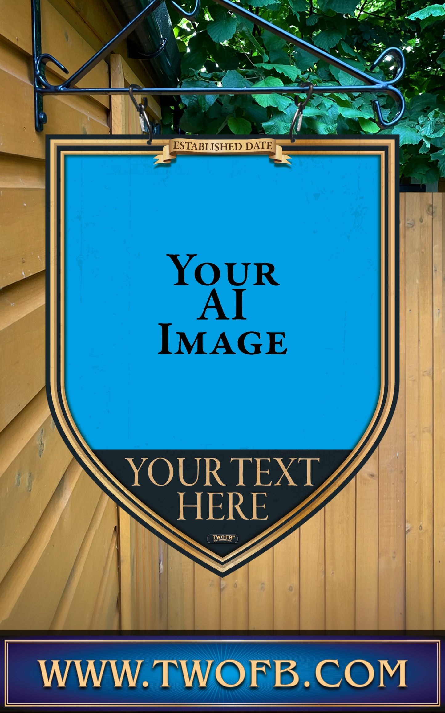Chat GPT bar sign traditional design = AI Bar Sign