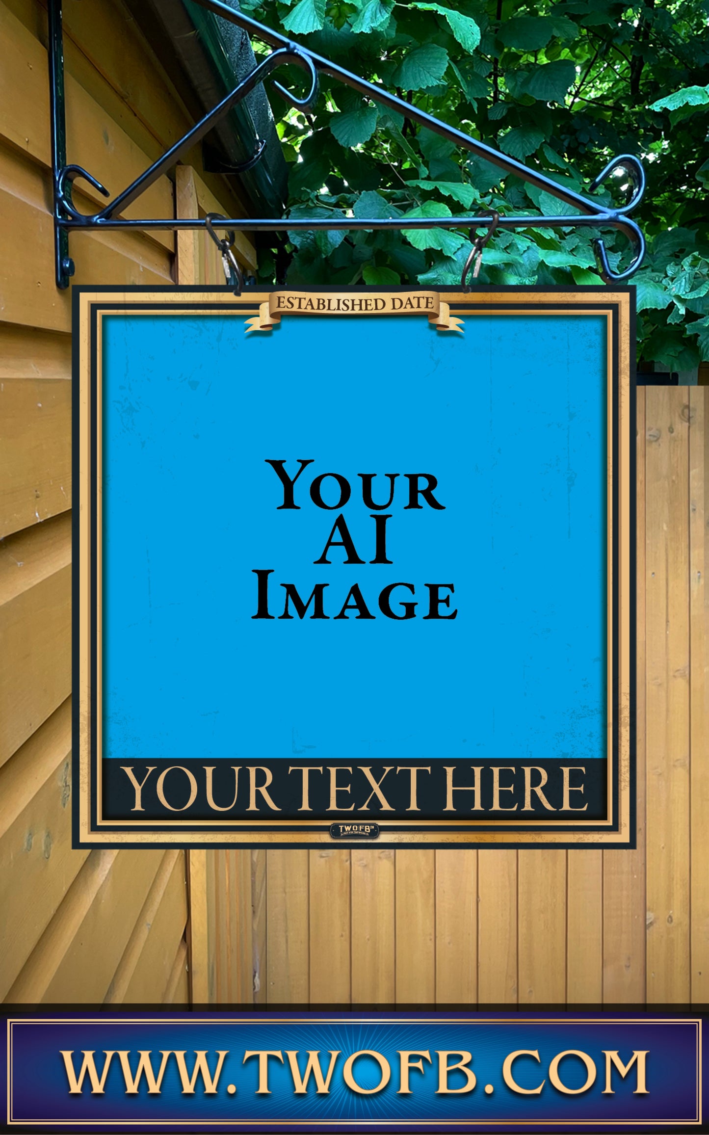 Chat GPT bar sign traditional design = AI Bar Sign