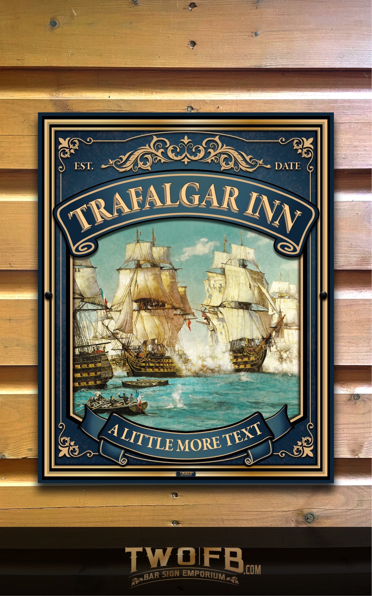 Trafalgar Pub Sign Personalised Swinging Custom Made Bar signs UK