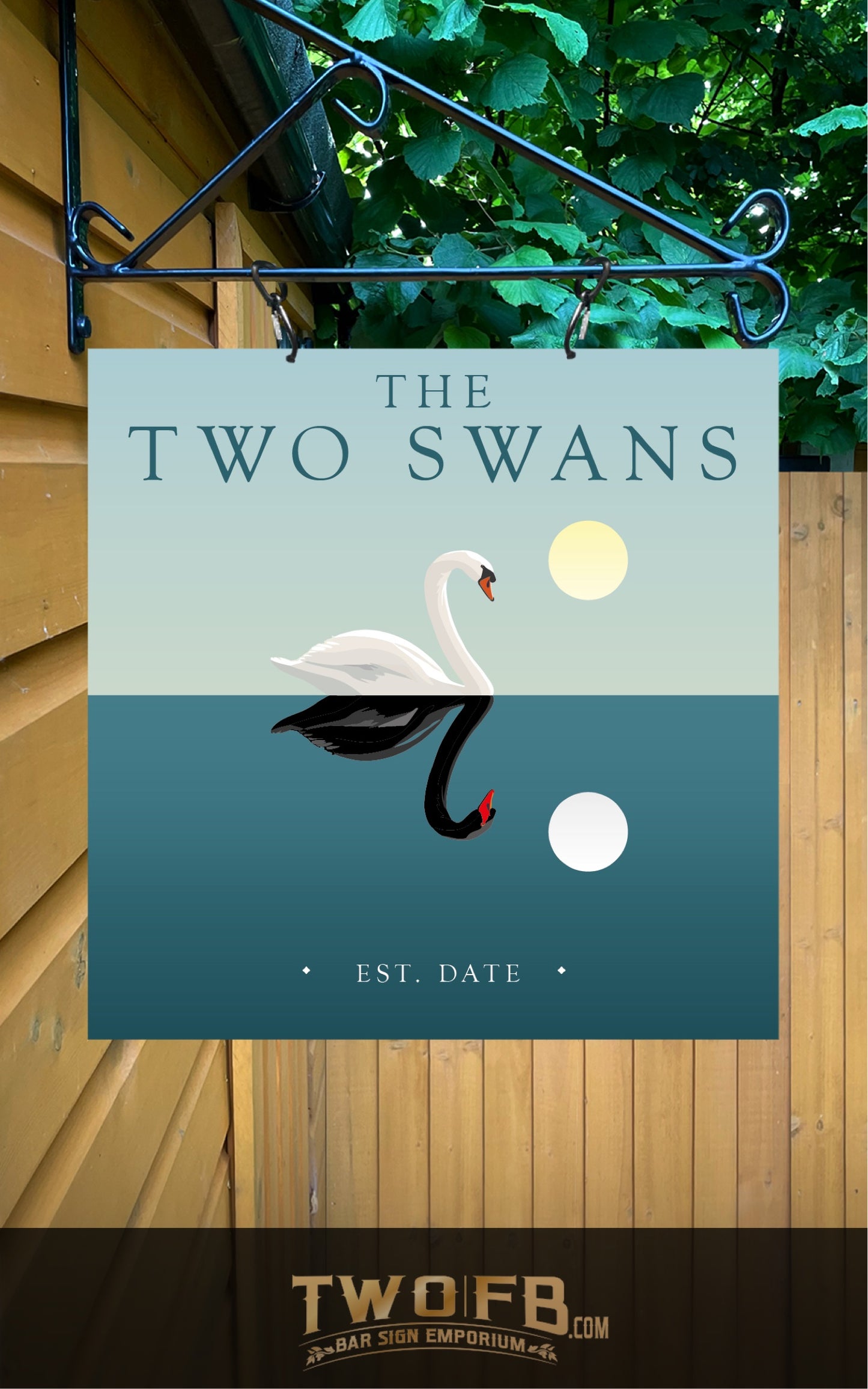 The White Swan | Personalised Bar Sign | Bistro Style