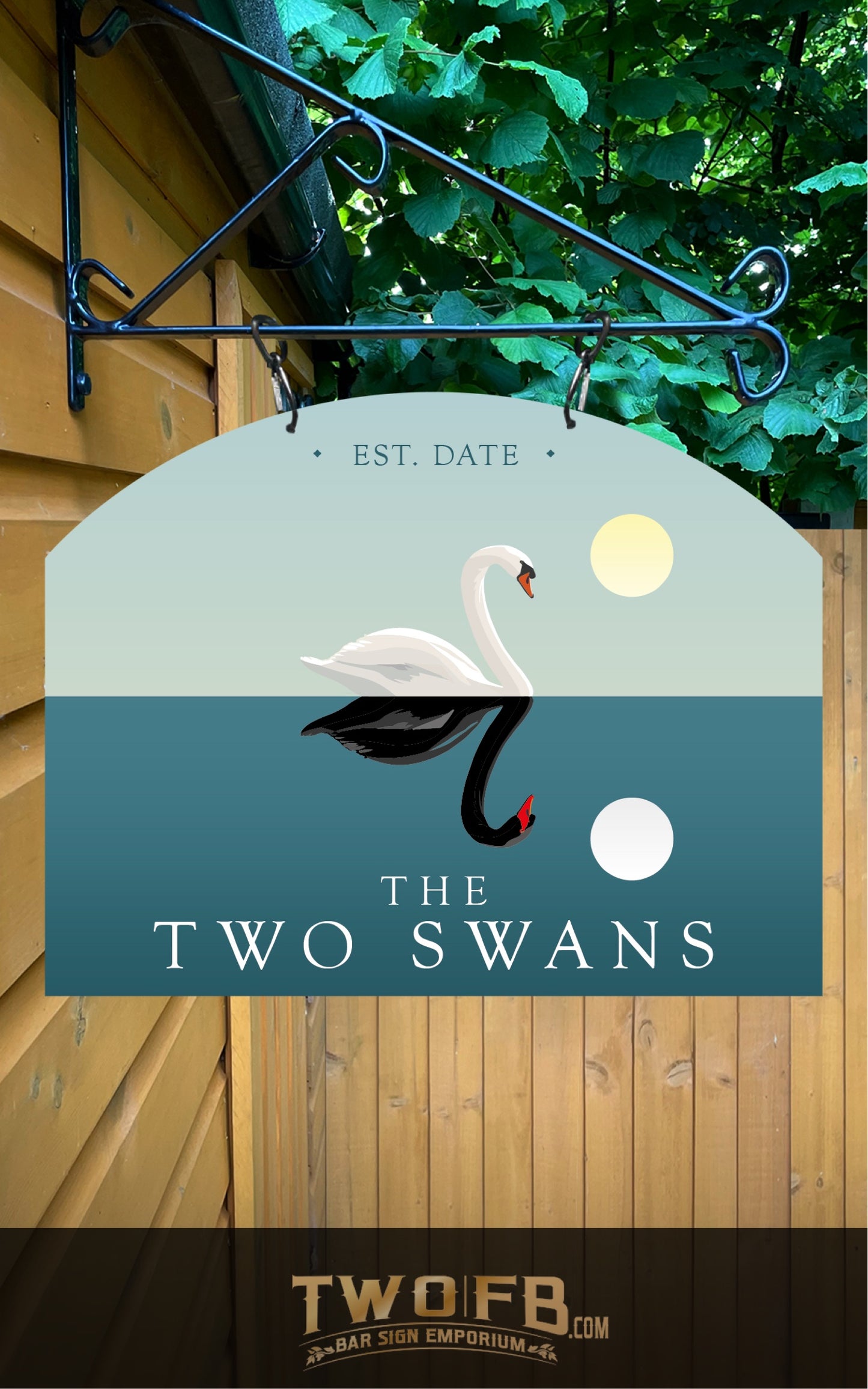 The White Swan | Personalised Bar Sign | Bistro Style