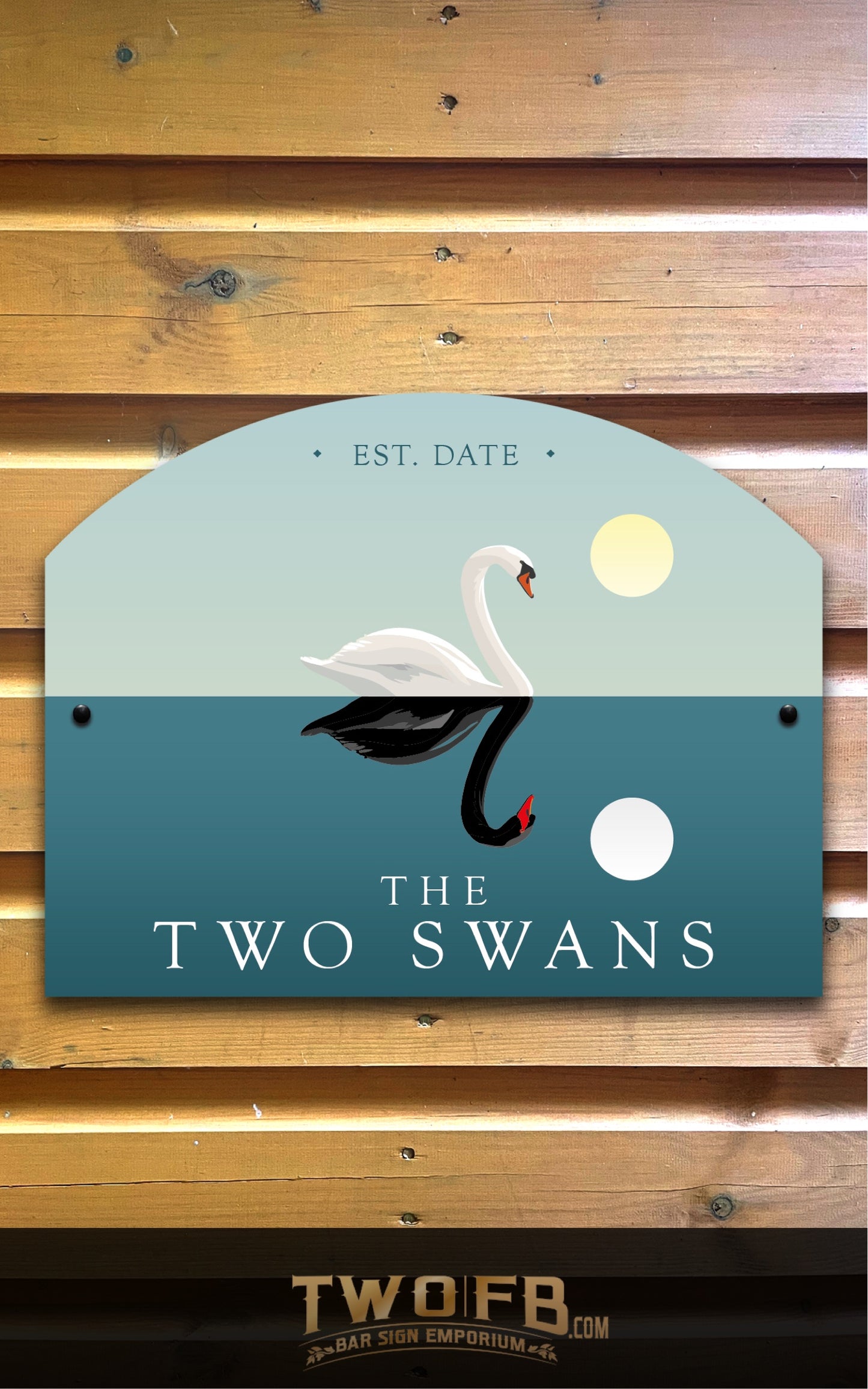 The White Swan | Personalised Bar Sign | Bistro Style