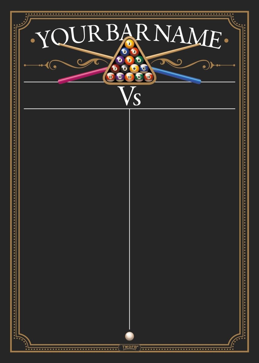 American 8 Ball Billards | Tournament Scoreboard | Chalk scoreboard