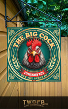 Load image into Gallery viewer, Decorative sign with a rooster illustration and text on a wooden background
