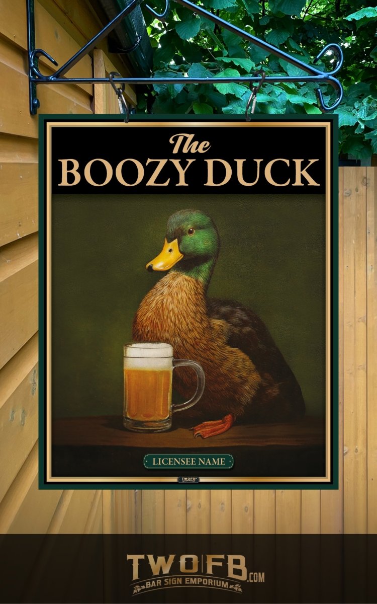 Boozy Duck, Custom bar sign, hanging pub sign, Bar sign, pub sign, Personalised bar sign, Funny bar sign, home bar signs uk, bar signs uk, bar signs.co.uk, custom pub sign uk, pub sign design, outdoor bar signs
 