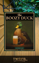 Load image into Gallery viewer, Boozy Duck, Custom bar sign, hanging pub sign, Bar sign, pub sign, Personalised bar sign, Funny bar sign, home bar signs uk, bar signs uk, bar signs.co.uk, custom pub sign uk, pub sign design, outdoor bar signs
 
