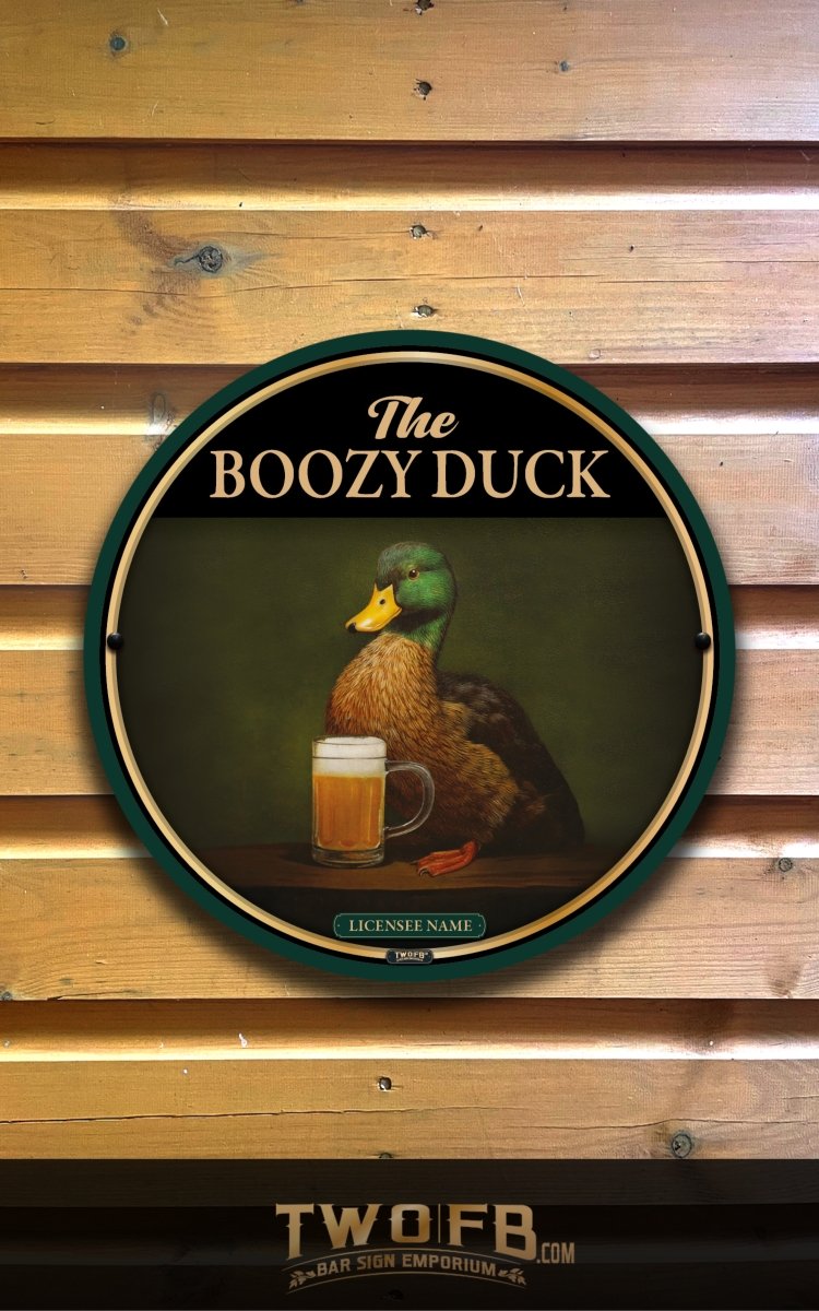 Boozy Duck, Custom bar sign, hanging pub sign, Bar sign, pub sign, Personalised bar sign, Funny bar sign, home bar signs uk, bar signs uk, bar signs.co.uk, custom pub sign uk, pub sign design, outdoor bar signs
 
