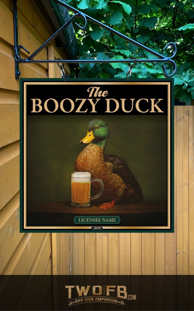 Boozy Duck, Custom bar sign, hanging pub sign, Bar sign, pub sign, Personalised bar sign, Funny bar sign, home bar signs uk, bar signs uk, bar signs.co.uk, custom pub sign uk, pub sign design, outdoor bar signs
 