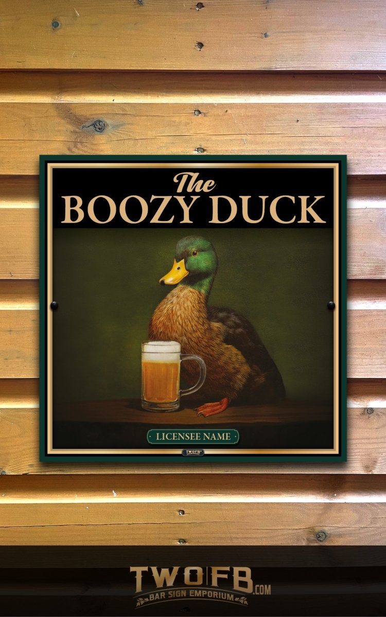 Boozy Duck, Custom bar sign, hanging pub sign, Bar sign, pub sign, Personalised bar sign, Funny bar sign, home bar signs uk, bar signs uk, bar signs.co.uk, custom pub sign uk, pub sign design, outdoor bar signs
 