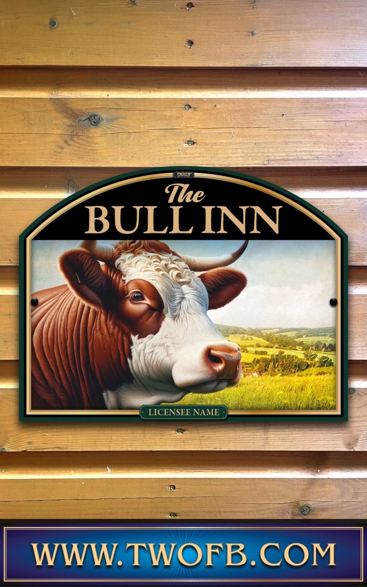 Bull Inn, Custom bar sign, hanging pub sign, Bar sign, pub sign, Personalised bar sign, Funny bar sign, home bar signs uk, bar signs uk, bar signs.co.uk, custom pub sign uk, pub sign design, outdoor bar signs
 
