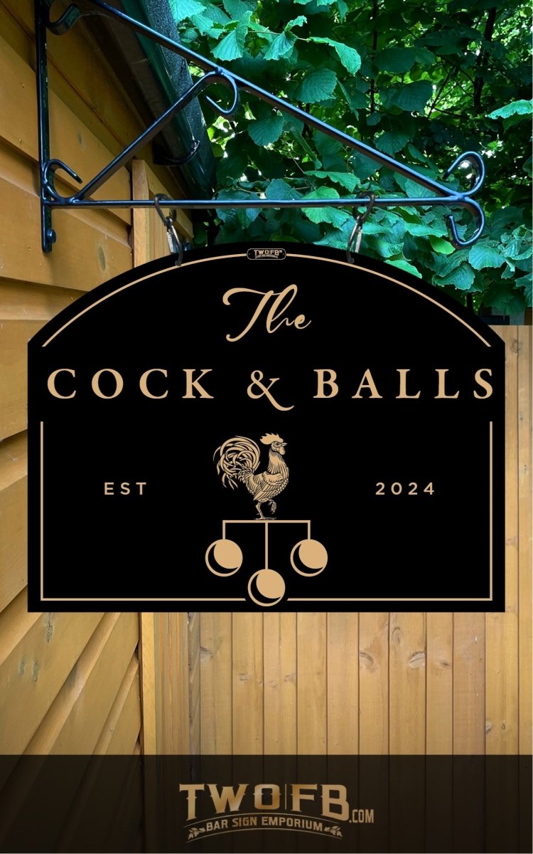 Cock & Balls/Pub Sign/Bar Sign/Home bar sign/Pub sign for outside/Custom pub sign/Home Bar/Pub Décor/Military Bar Signs/Custom Bar signs/Barsigns UK/ Man Cave/ Mess Sign/ Bar Runner/ Beer Mats/ Hanging pub sign/ Custom sign/ Garden Signs/Pub signs