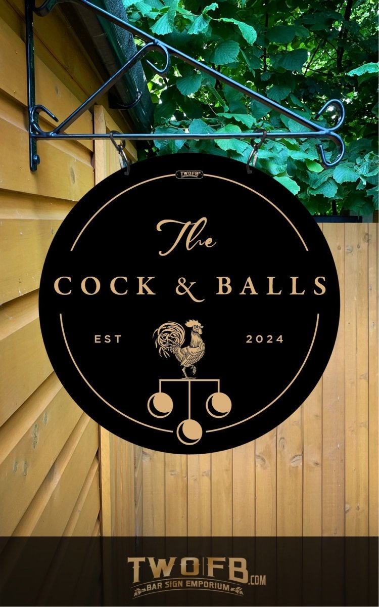 Cock & Balls/Pub Sign/Bar Sign/Home bar sign/Pub sign for outside/Custom pub sign/Home Bar/Pub Décor/Military Bar Signs/Custom Bar signs/Barsigns UK/ Man Cave/ Mess Sign/ Bar Runner/ Beer Mats/ Hanging pub sign/ Custom sign/ Garden Signs/Pub signs