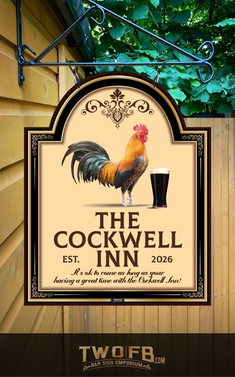 Cockwell Inn | Personalised Home Bar Sign | Pub Signage Custom Signs from Two Fat Blokes Ltd signs for bars