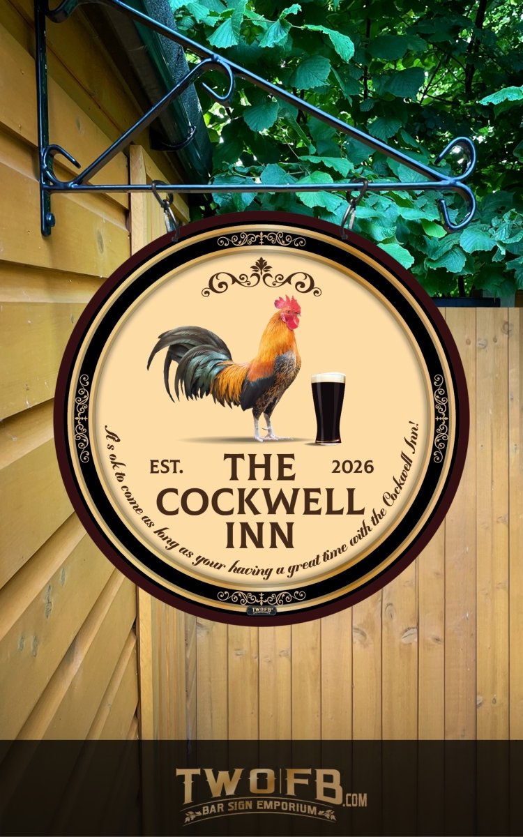 Cockwell Inn | Personalised Home Bar Sign | Pub Signage Custom Signs from Two Fat Blokes Ltd signs for bars