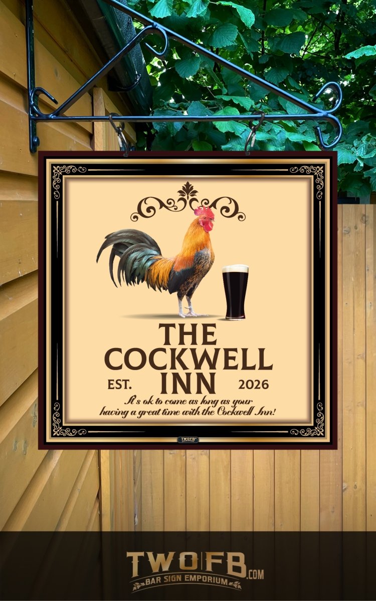 Cockwell Inn | Personalised Home Bar Sign | Pub Signage Custom Signs from Two Fat Blokes Ltd signs for bars