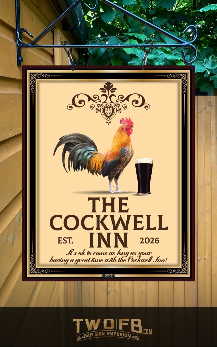 Cockwell Inn | Personalised Home Bar Sign | Pub Signage Custom Signs from Two Fat Blokes Ltd signs for bars