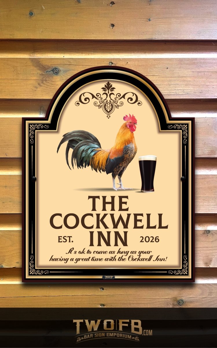 Cockwell Inn | Personalised Home Bar Sign | Pub Signage Custom Signs from Two Fat Blokes Ltd signs for bars