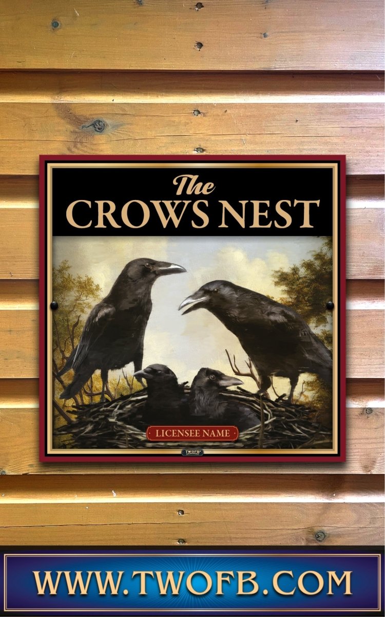 Crows Nest, Custom bar sign, hanging pub sign, Bar sign, pub sign, Personalised bar sign, Funny bar sign, home bar signs uk, bar signs uk, bar signs.co.uk, custom pub sign uk, pub sign design, outdoor bar signs
 
