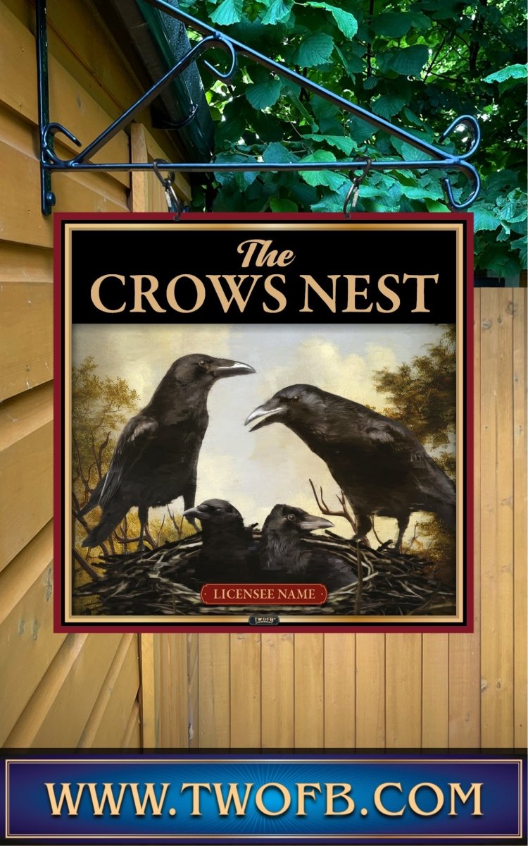 Crows Nest, Custom bar sign, hanging pub sign, Bar sign, pub sign, Personalised bar sign, Funny bar sign, home bar signs uk, bar signs uk, bar signs.co.uk, custom pub sign uk, pub sign design, outdoor bar signs
 
