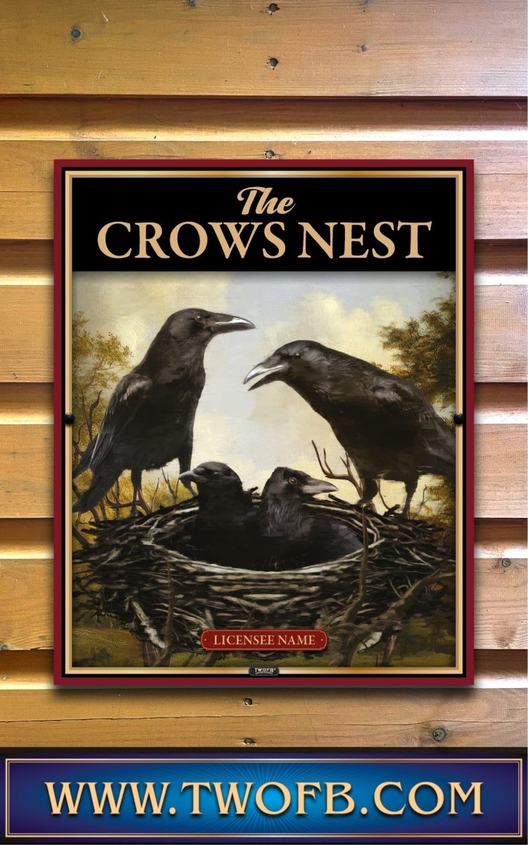 Crows Nest, Custom bar sign, hanging pub sign, Bar sign, pub sign, Personalised bar sign, Funny bar sign, home bar signs uk, bar signs uk, bar signs.co.uk, custom pub sign uk, pub sign design, outdoor bar signs
 
