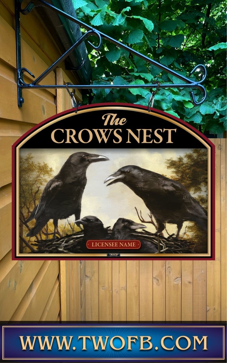 Crows Nest, Custom bar sign, hanging pub sign, Bar sign, pub sign, Personalised bar sign, Funny bar sign, home bar signs uk, bar signs uk, bar signs.co.uk, custom pub sign uk, pub sign design, outdoor bar signs
 
