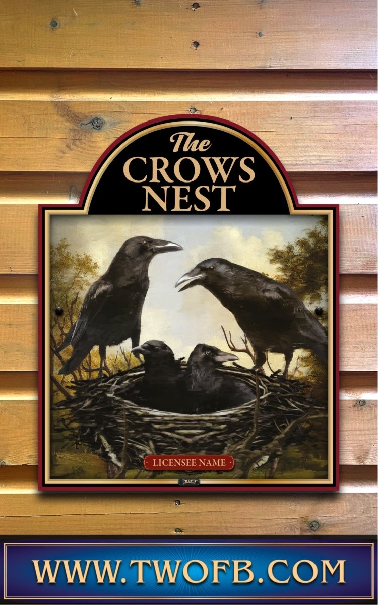 Crows Nest, Custom bar sign, hanging pub sign, Bar sign, pub sign, Personalised bar sign, Funny bar sign, home bar signs uk, bar signs uk, bar signs.co.uk, custom pub sign uk, pub sign design, outdoor bar signs
 
