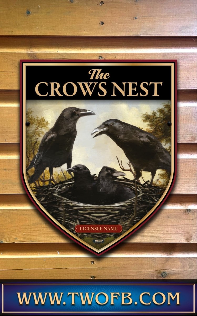 Crows Nest, Custom bar sign, hanging pub sign, Bar sign, pub sign, Personalised bar sign, Funny bar sign, home bar signs uk, bar signs uk, bar signs.co.uk, custom pub sign uk, pub sign design, outdoor bar signs
 
